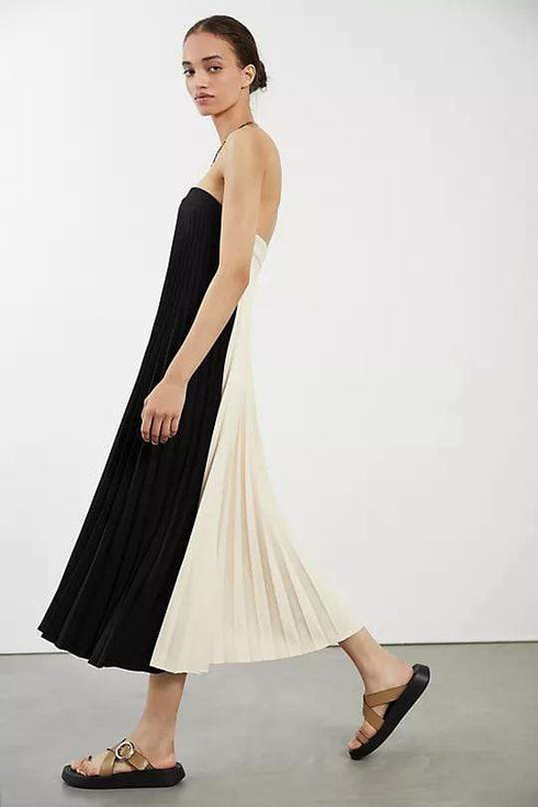 Pleated Midi Dress